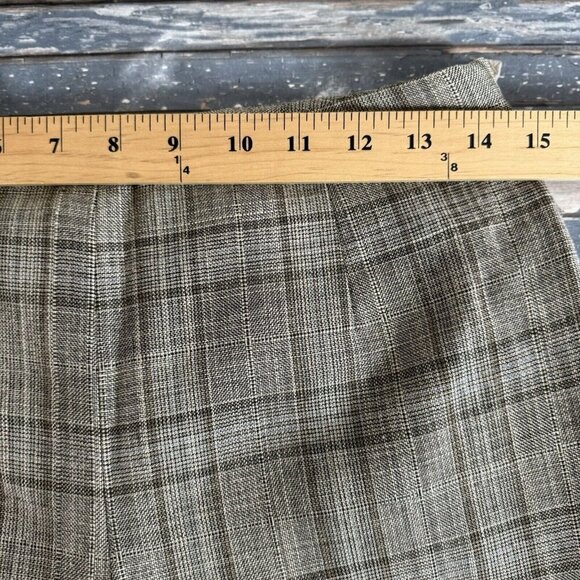 Talbots Trousers Wool Blend Plaid Lined Size 6 Petites Stretch Side Zip Brown - Picture 5 of 10